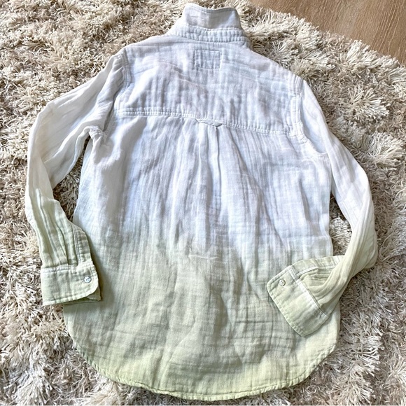 RAILS Ellis Button Down Blue Mint Ombre Dip Dye Tie Dye Cotton XS - Picture 7 of 7